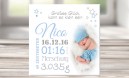 Wandbild mit Geburtsdaten und Foto "Nico"