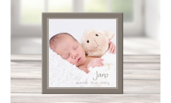 Wandbild mit Geburtsdaten und Foto "Jano"