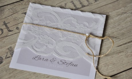 Einladungskarten Hochzeit Vintage Spitze