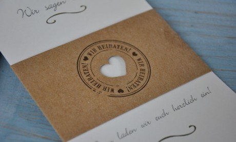Hochzeitseinladungen Vintage Diy "Kraftpapier Banderole"