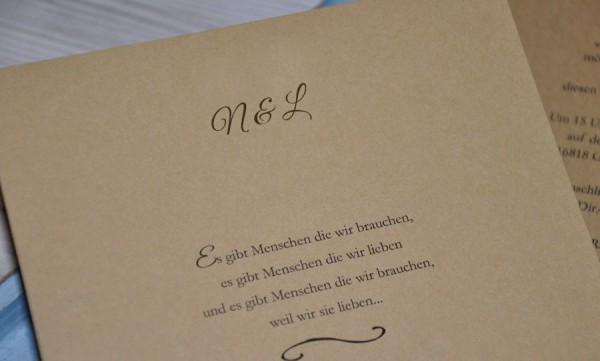Einladungskarten Hochzeit "Vintage trifft Kraftpapier"