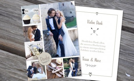 Dankeskarte Hochzeit - Vintageblumen