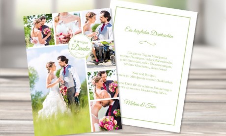 Dankeskarte Hochzeit - Vintageblumen