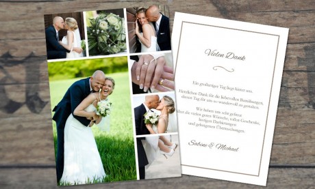 Dankeskarte Hochzeit - Vintageblumen