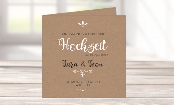 Einladungskarten-Hochzeit-Kraftpapier-Vintage