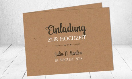 Hochzeitseinladungen Kraftpapier Vintage Einladungen