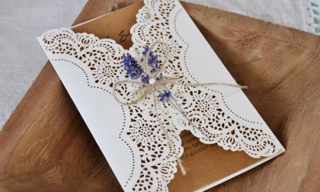 Einladungskarten Hochzeit Lasercut Kraftpapier