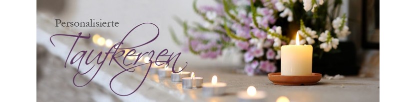 Taufkerzen mit Foto und Taufspruch