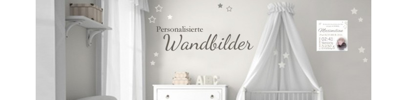 Wandbild mit Geburtsdaten und Babyfoto